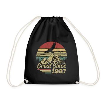 Vintage 1987 Cadeau D’anniversaire 1987 Retro 1987 - Sac de sport léger - noir - Devant