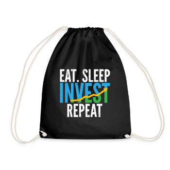 Investment Investor I Trading Eat Sleep Invest - Drawstring Bag - black - Front