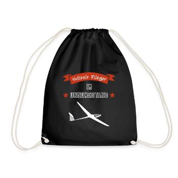 vollzeit flieger im unruhestand - Turnbeutel - Schwarz - Vorne