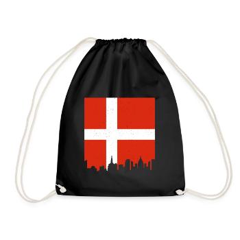 Drapeau du Danemark Scandinavie Drapeau du Danemark Voyage - Sac de sport léger - noir - Devant