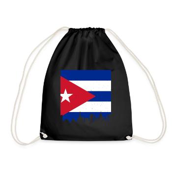 Kuba Flagge Karibik Urlaub Cuba Reise Havanna - Turnbeutel - Schwarz - Vorne