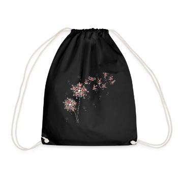 Sport Cheerleading Geschenk Pusteblume Cheerleader - Turnbeutel - Schwarz - Vorne