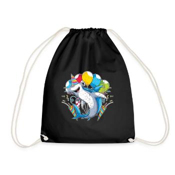Ocean Animal Shark Birthday Party Cadeau Requin-marteau - Sac de sport léger - noir - Devant