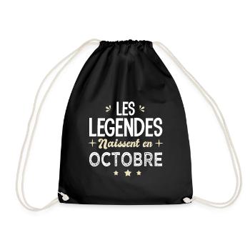légendes naissent en octobre anniversaire - Sac de sport léger - noir - Devant
