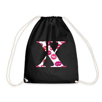 Lettre x bisous - Sac de sport léger - noir - Devant