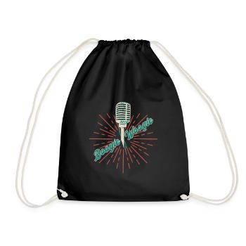 Boogie Woogie vintage microphone gift - Drawstring Bag - black - Front