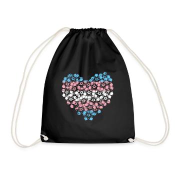 Trans Pride Coeur LGBT Transgenre - Sac de sport léger - noir - Devant