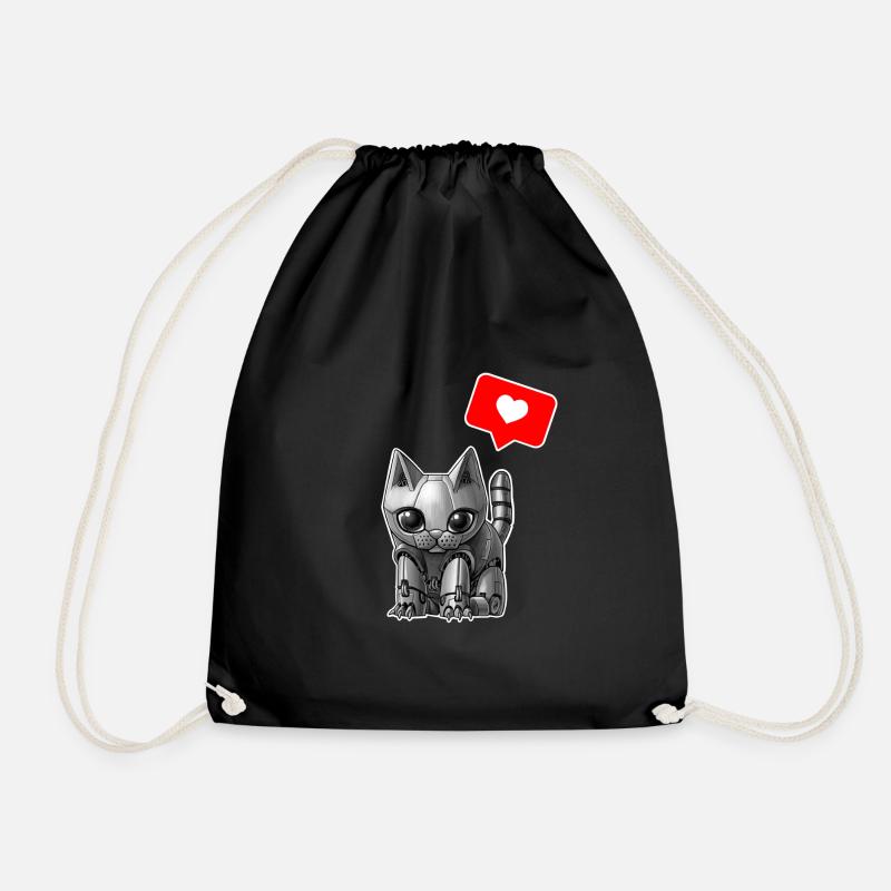 Chat robot mignon - Sac de sport léger - noir
