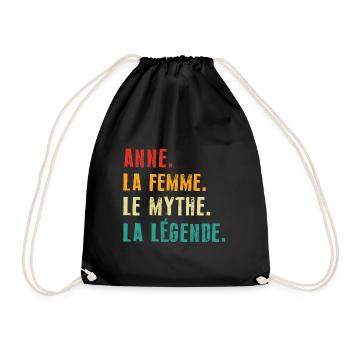 Anne la femme le mythe la légende Cadeau - Sac de sport léger - noir - Devant