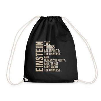 Einstein Universe vs Human Stupidity - Drawstring Bag - black - Front