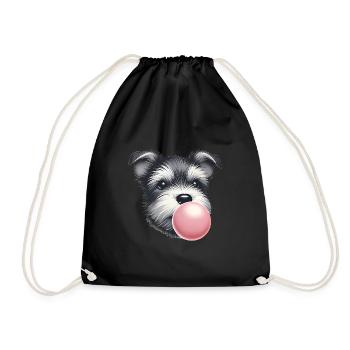Terrier joueur avec chewing-gum - Sac de sport léger - noir - Devant
