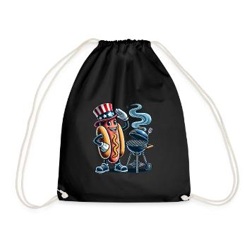 Smokin Hot BBQ Retro Hot Dog Design - Turnbeutel - Schwarz - Vorne