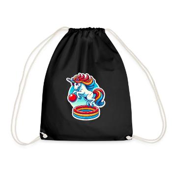 Bunter Einhorn Pool Bounce Spaß - Turnbeutel - Schwarz - Vorne