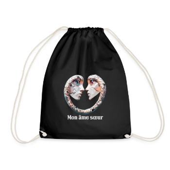 Soulmate - Twin Flame - Drawstring Bag - black - Front