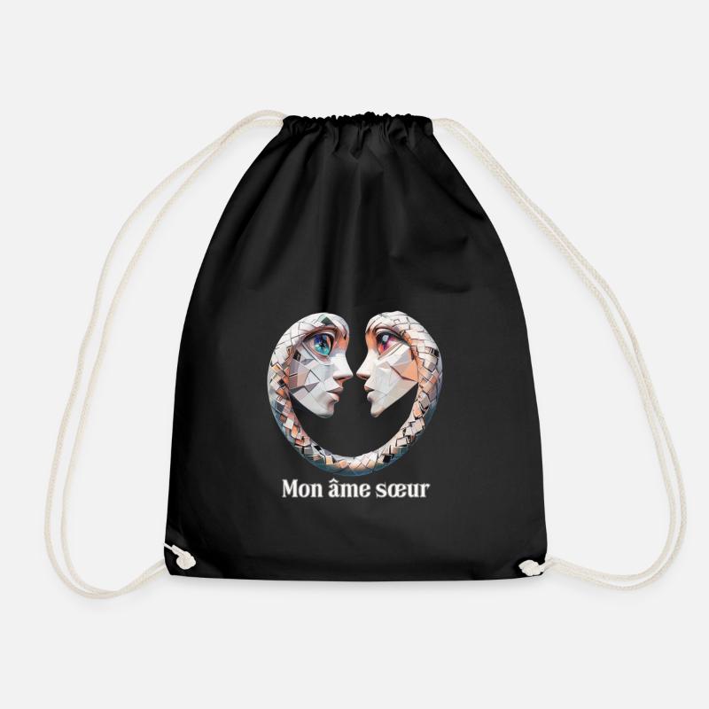 Soulmate - Twin Flame - Drawstring Bag - black
