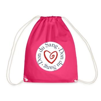 Blood Donation Heart Solidarity - Drawstring Bag - fuchsia - Front