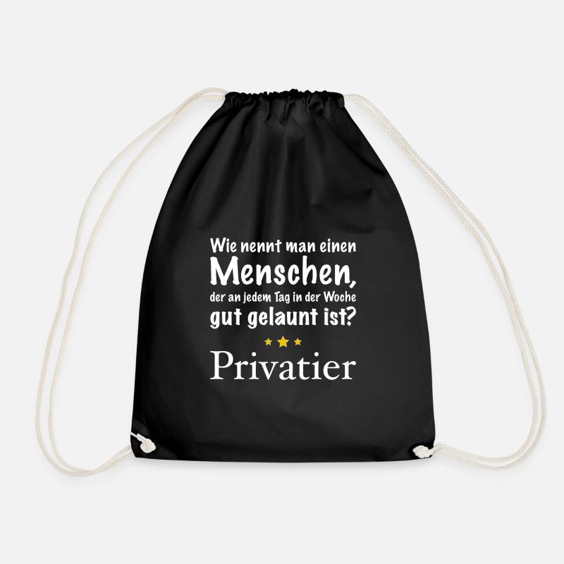 Gut gelaunte Menschen - Privatier hell - Turnbeutel - Schwarz