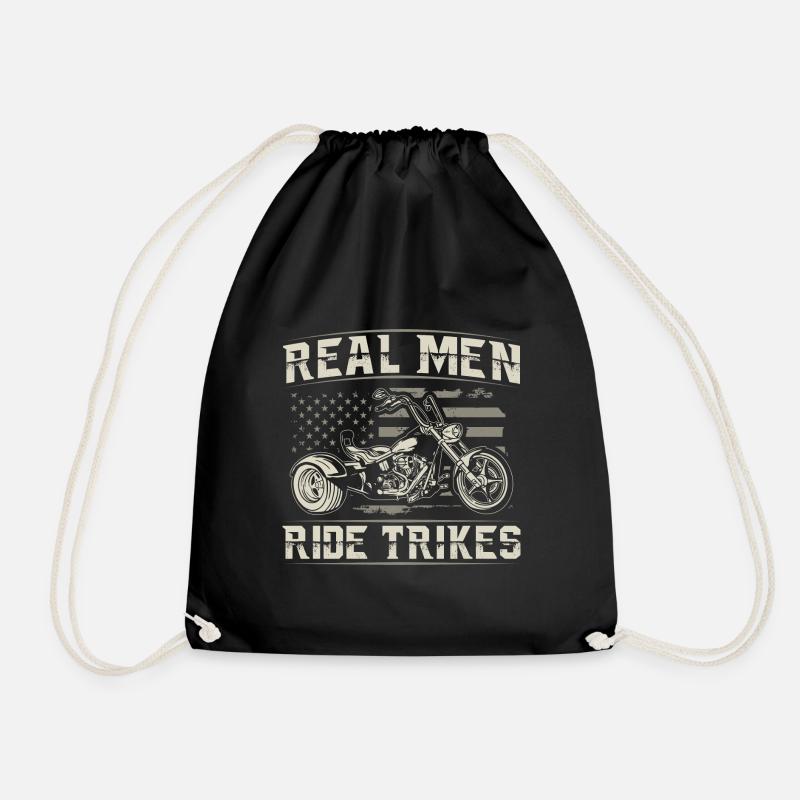 Echte Männer Fahren Trikes | Triker Geschenkideen - Turnbeutel - Schwarz