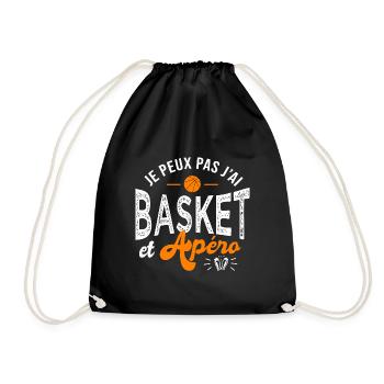 je peux pas j ai basket et apéro Humour basketball - Sac de sport léger - noir - Devant