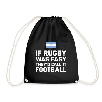 If Rugby Was Easy Argentina Rugby - Drawstring Bag - black - Front