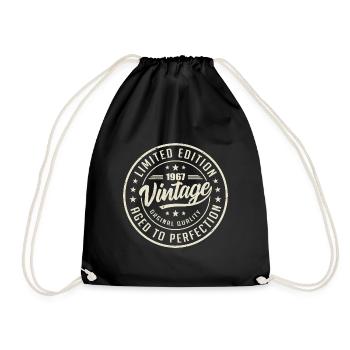 Jahrgang 1967 Geschenk 1967 Retro-Jubiläum 1967 - Turnbeutel - Schwarz - Vorne
