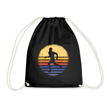 Sport Retro Sunset Running - Turnbeutel - Schwarz - Vorne
