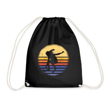 Sport Retro Sunset Skateboarding - Turnbeutel - Schwarz - Vorne