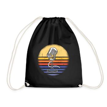 Singer Retro Sunset Karaoke - Turnbeutel - Schwarz - Vorne