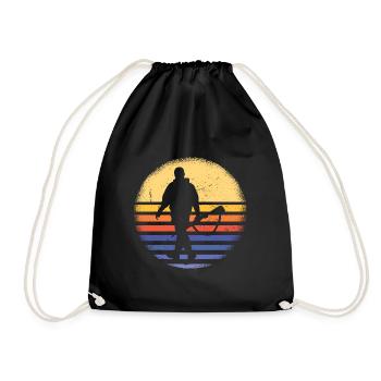 Hunter Retro Sunset Hunting - Drawstring Bag - black - Front