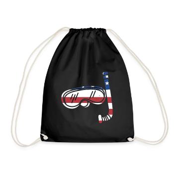 Snorkeler Drapeau Us Snorkeling - Sac de sport léger - noir - Devant