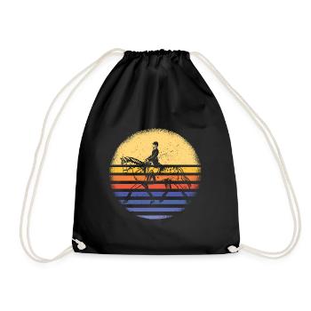 Rider Retro Sunset Eventing - Drawstring Bag - black - Front