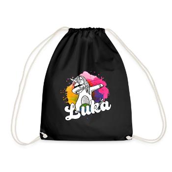 LUKA - Beautiful Boy Name with Cool Unicorn - Drawstring Bag - black - Front