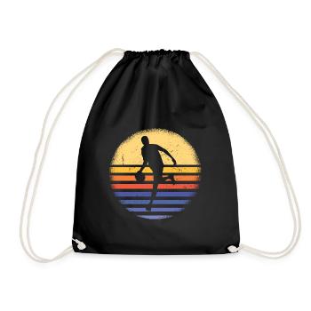 Sports Retro Sunset Basketball - Drawstring Bag - black - Front