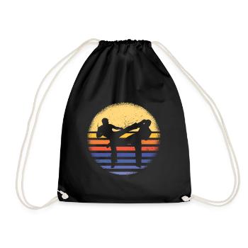 Sport Retro Sunset Taekwondo - Drawstring Bag - black - Front