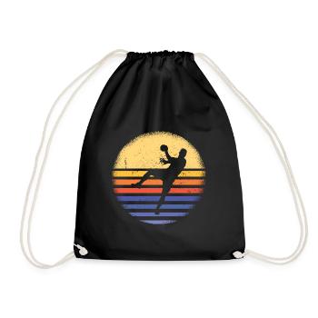 Sport Retro Sunset Handball - Turnbeutel - Schwarz - Vorne