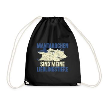 Mantarochen sind meine Lieblingstiere Mantarochen - Turnbeutel - Schwarz - Vorne