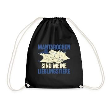 Lieblingstier Ozean Tier Geschenk Mantarochen - Turnbeutel - Schwarz - Vorne