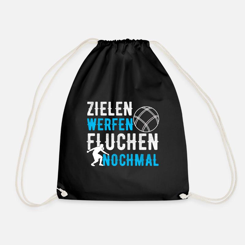 Zielen werfen fluchen nochmal Boule Petanque - Turnbeutel - Schwarz