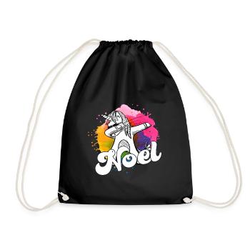 NOEL - Beau nom de garçon avec licorne cool - Sac de sport léger - noir - Devant