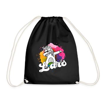 LARS - Beautiful Boy Name with Cool Unicorn - Drawstring Bag - black - Front