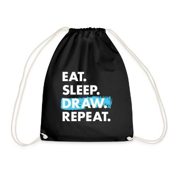 Tiroir Manger Sommeil Dessin - Sac de sport léger - noir - Devant
