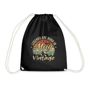 Mai 1976 Geburtstagsgeschenk 1976 Jahrgang 1976 - Turnbeutel - Schwarz - Vorne