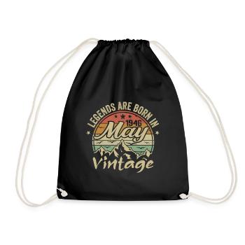Mai 1946 Geburtstagsgeschenk 1946 Jahrgang 1946 - Turnbeutel - Schwarz - Vorne