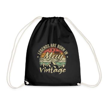 Mai 1985 Geburtstagsgeschenk 1985 Jahrgang 1985 - Turnbeutel - Schwarz - Vorne