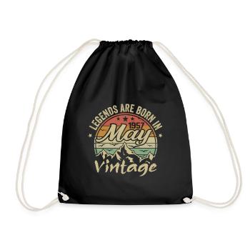 Mai 1957 Geburtstagsgeschenk 1957 Jahrgang 1957 - Turnbeutel - Schwarz - Vorne