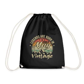 May 2004 Birthday Gift 2004 Vintage 2004 - Drawstring Bag - black - Front