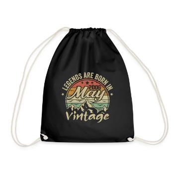 May 2006 Birthday Gift 2006 Vintage 2006 - Drawstring Bag - black - Front