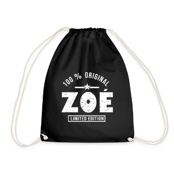 Zoé shirt personnalisé prénom Zoé - Sac de sport léger - noir - Devant