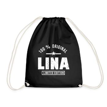 Lina shirt personnalisé prénom Lina - Sac de sport léger - noir - Devant