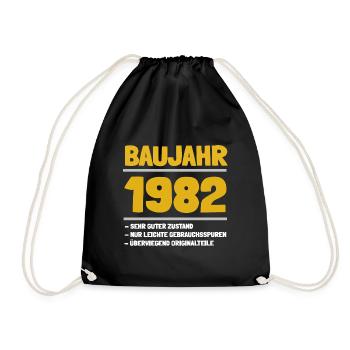 Die Geschenkidee für alle Jahrgang 1982 - Turnbeutel - Schwarz - Vorne